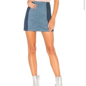 Free People Two Tone Denim Skirt Size 0